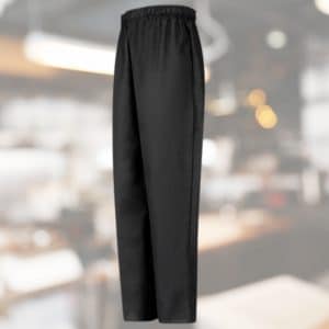 Pantalon cuisinier noir taille élastique