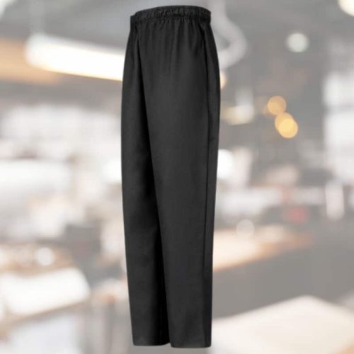 Pantalon de cuisinier noir taille élastique
