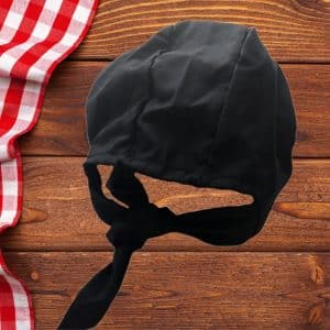 Chapeau cuisinier noir bandana