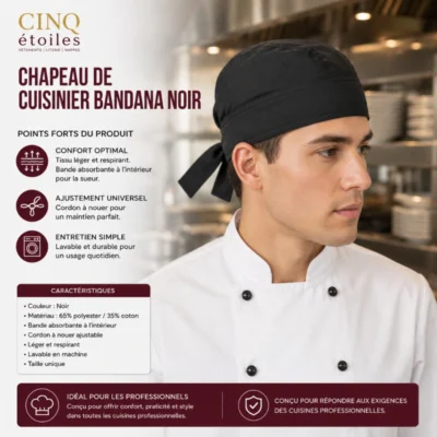 Chapeau Bandana de cuisinier