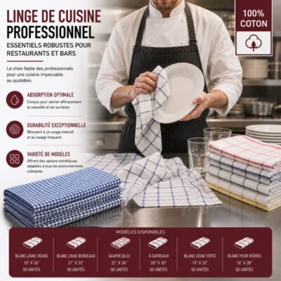 Linge de Cuisine Professionnel : Essentiels Robustes pour Restaurants et Bars