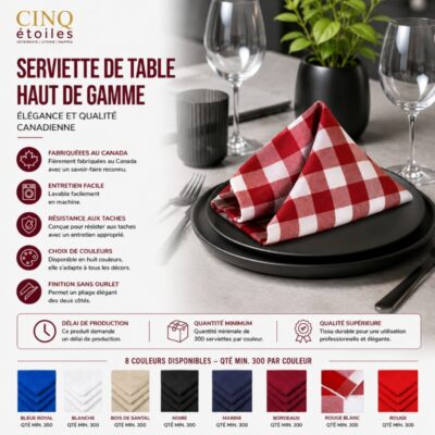 Serviette de Table Haut de Gamme : Élégance et Qualité Canadienne