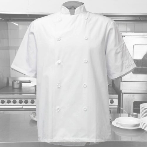 Veste de cuisine blanche manches courtes
