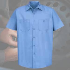 Chemise travail Lanzo manches courtes bleu petrol
