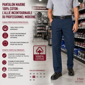 Pantalon Marine 100% Coton : L'Allié Incontournable du Professionnel Moderne