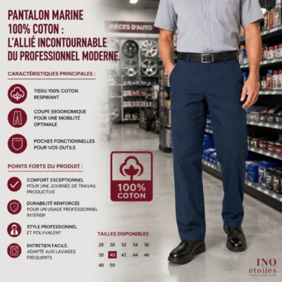 Pantalon Marine 100% Coton : L'Allié Incontournable du Professionnel Moderne