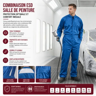 Combinaison ESD pour Salle de Peinture Automobile : Protection Optimale et Confort Inégalé