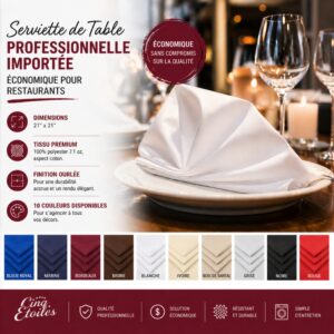 Serviette de Table Professionnelle Importée : Économique pour Restaurants