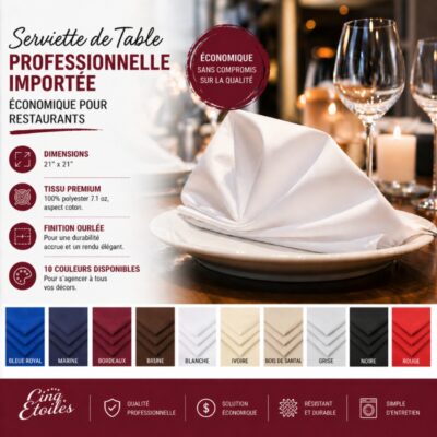 Serviette de Table Professionnelle Importée : Économique pour Restaurants