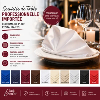 Serviette de Table Professionnelle Importée : Économique pour Restaurants