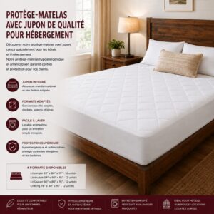 Protège-Matelas avec Jupon de Qualité pour Hébergement