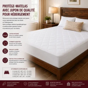 Protège-Matelas avec Jupon de Qualité pour Hébergement