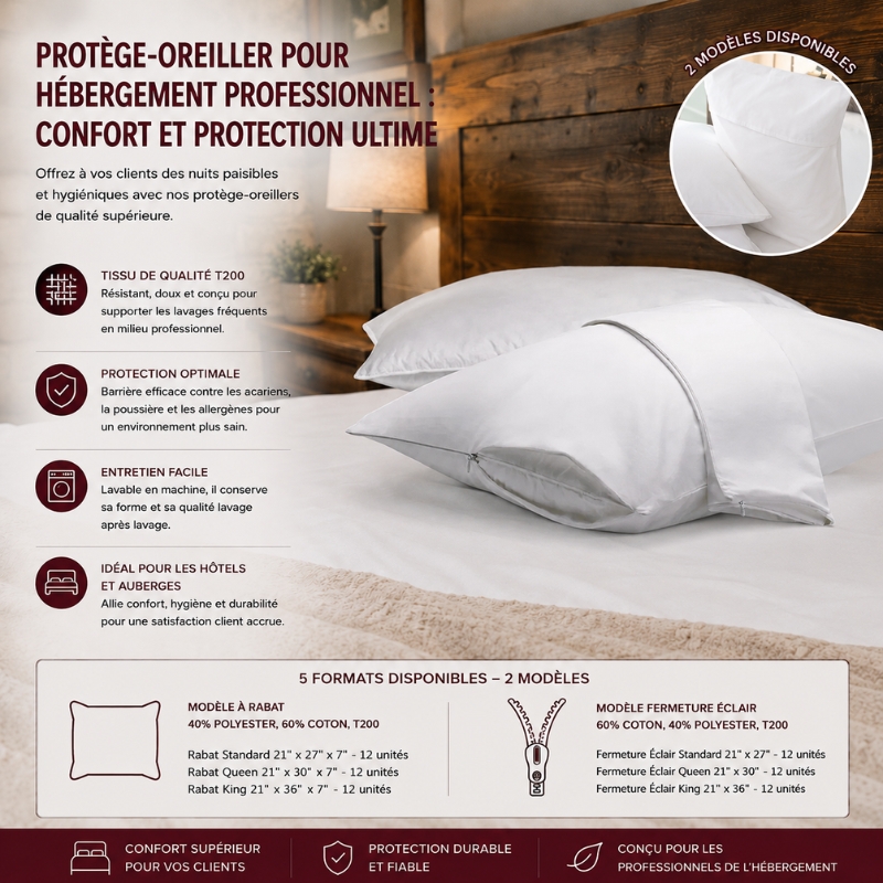 Protège-oreiller pour Hébergement Professionnel : Confort et Protection Ultime