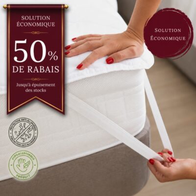 Couvre Matelas Blanc Coquille en Microfibre : 50% de rabais aujourd'hui