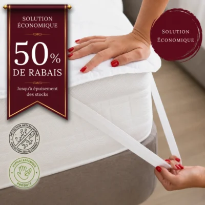Couvre Matelas Blanc Coquille en Microfibre : 50% de rabais aujourd'hui
