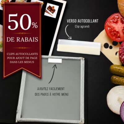 Clip blanc pour menu à l'unité -50% de Rabais aujourd'hui