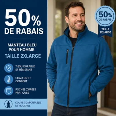 Manteau pour hommes taille 2XLARGE -50% de rabais