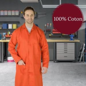 Sarrau de travail Orange 100% Coton