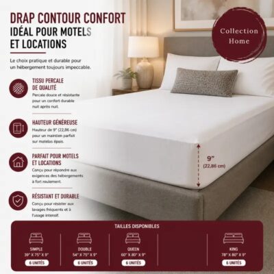 Drap Contour Confort : Idéal pour Motels et Locations