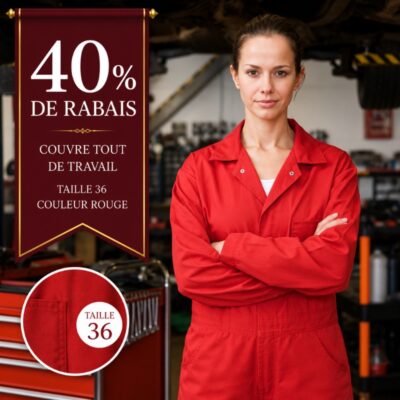 Couvre-tout de travail Rouge Taille 36 - 40% de rabais aujourd'hui