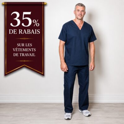 Ensemble préposé bleu marine taille MEDIUM -35% de rabais