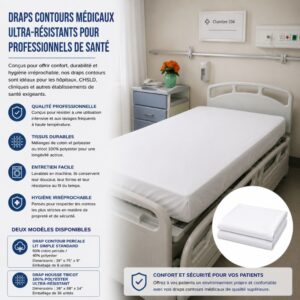 Draps Contours Médicaux Ultra-Résistants pour Professionnels de Santé