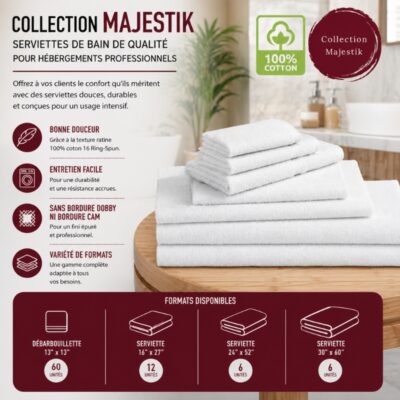Collection Majestik : Serviettes de Bain de Qualité pour Hébergements Professionnels