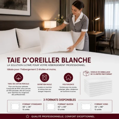 Taie d'oreiller blanche : La solution ultime pour votre hébergement professionnel