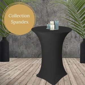 50 Housses Noires table Cocktail de 24''