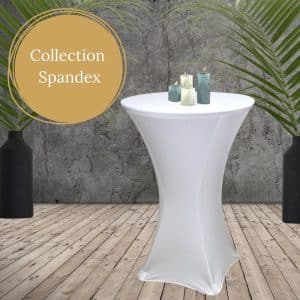 50 Housses blanches table Cocktail de 30''