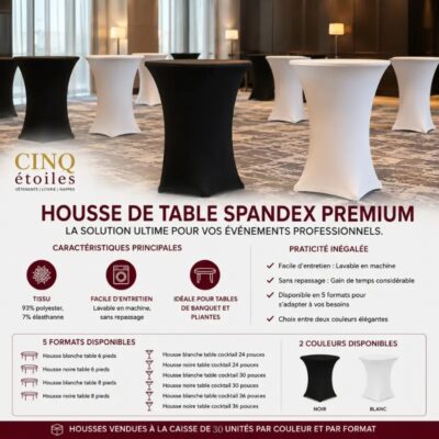 Housse de Table Spandex Premium : La Solution Ultime pour Vos Événements Professionnels