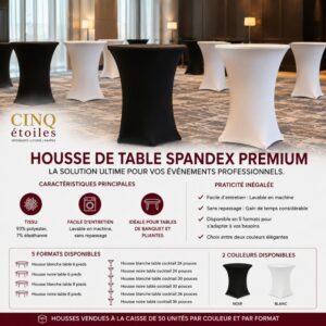 Housse de Table Spandex Premium : La Solution Ultime pour Vos Événements Professionnels