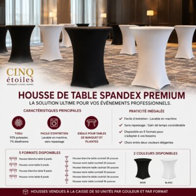 Housse de Table Spandex Premium : La Solution Ultime pour Vos Événements Professionnels