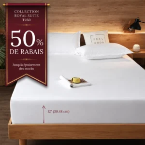 Drap Housse Double T250 Royal suite à l'unité : 50% de rabais