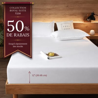 Drap Housse Double T250 Royal suite à l'unité : 50% de rabais