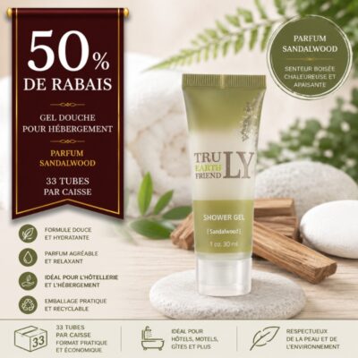 Gel douche parfum sandalwood caisse de 33 tubes -50% de Rabais aujourd'hui