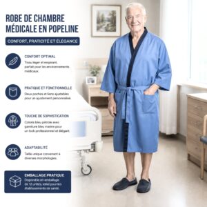 Robe de Chambre Médicale en Popeline 12 unités
