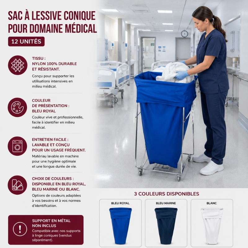 Sac à lessive Conique pour domaine médical 12 unités