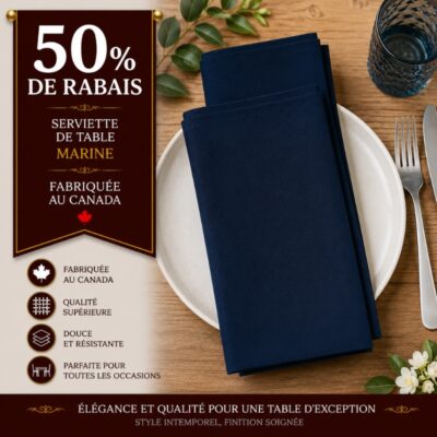 Lot de 11 serviettes Marines fabriquées au Canada -50% de rabais