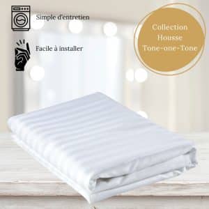 6 Housses Blanches Collection Tone-on-Tone Doubles/Queens