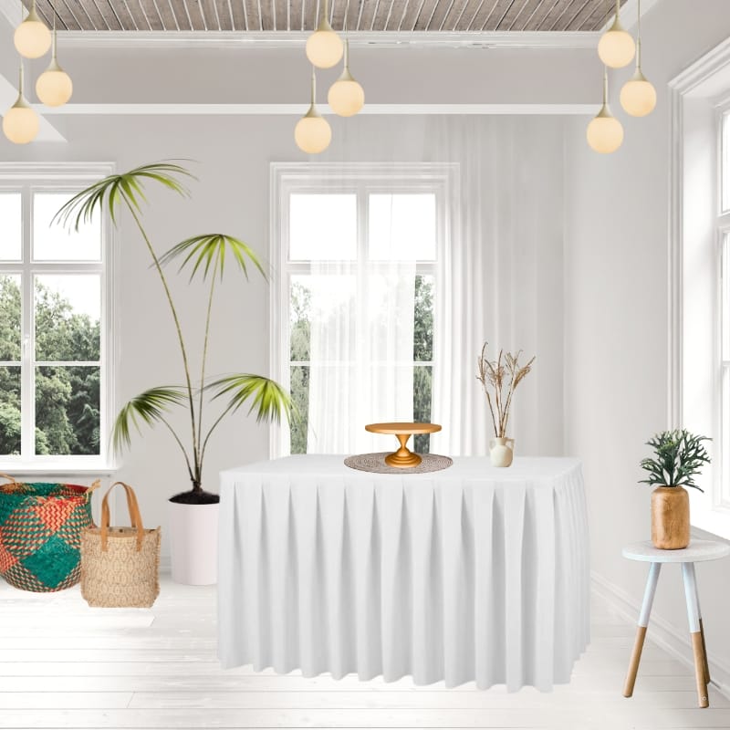 Jupe de Table Blanche en Tissu Qualite professionnelle