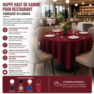 Nappe Haut de Gamme pour Restaurant : Fabriquée au Canada