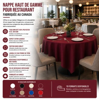 Nappe Haut de Gamme pour Restaurant : Fabriquée au Canada