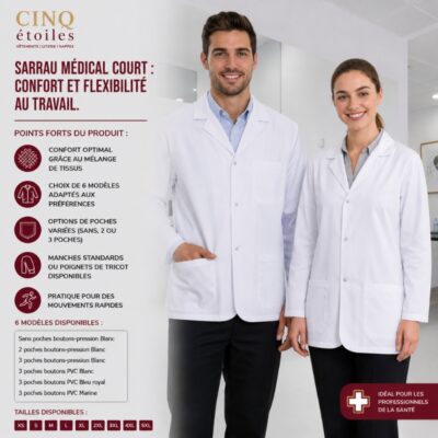 Sarrau Médical Court : Confort et Flexibilité au Travail