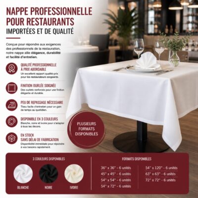 Nappe Professionnelle pour Restaurants : Importées et de Qualité