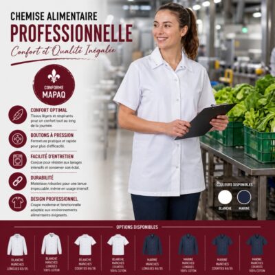 Chemise Alimentaire Professionnelle : Conforme MAPAQ