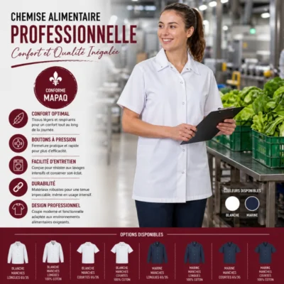 Chemise Alimentaire Professionnelle : Conforme MAPAQ