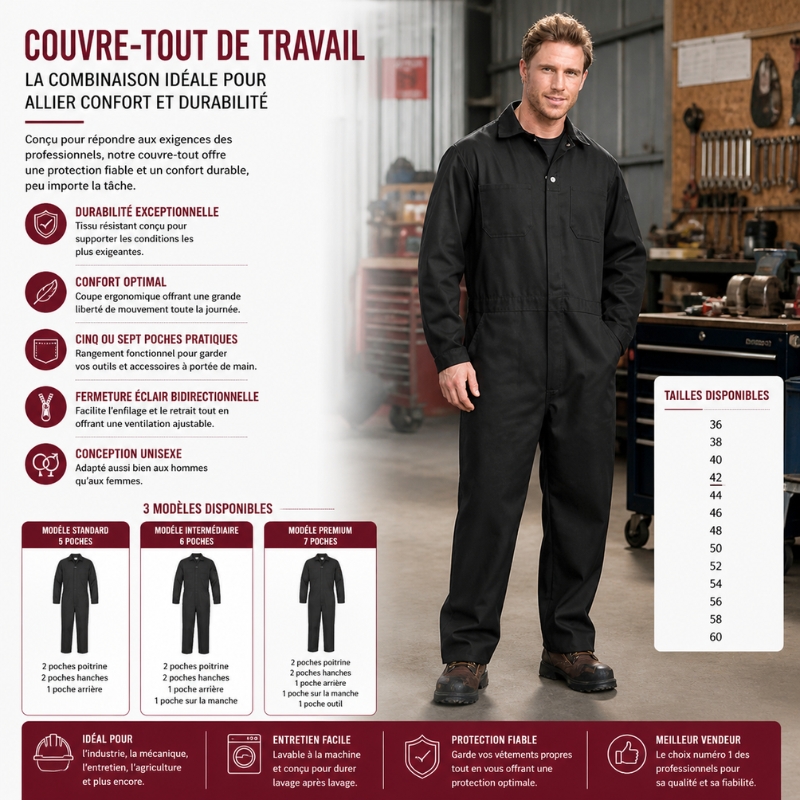 Couvre-Tout de Travail : La Combinaison Idéale pour Allier Confort et Durabilité