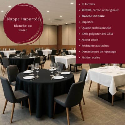 Nappe Blanche ou Noire pour Restaurants: Importée et Professionnelle