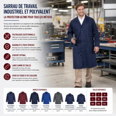 Sarrau de travail Industriel et Polyvalent : La Protection Ultime pour Tous les Métiers